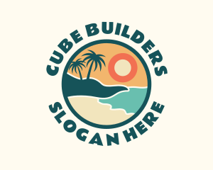 Sunset Beach Vacation logo design