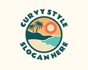 Sunset Beach Vacation logo design