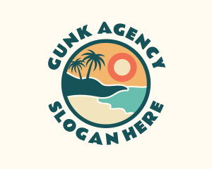 Sunset Beach Vacation logo design