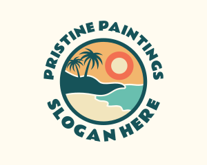 Sunset Beach Vacation logo design