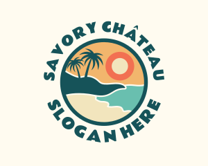 Sunset Beach Vacation logo design