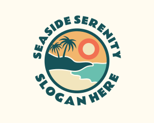 Sunset Beach Vacation logo design