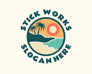 Sunset Beach Vacation logo design