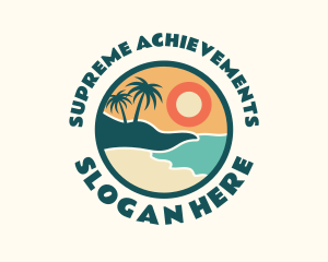 Sunset Beach Vacation logo design