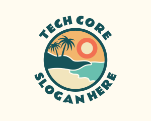 Sunset Beach Vacation logo design