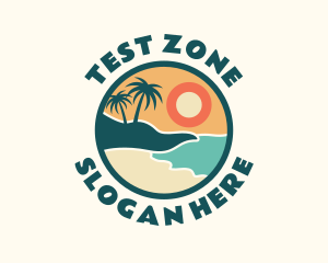 Sunset Beach Vacation logo design