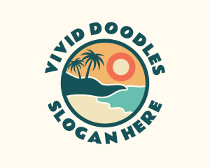 Sunset Beach Vacation logo design