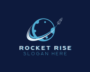 Space Moon Rocket logo design