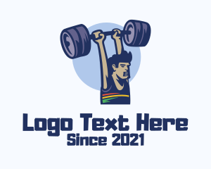 Human Weightlift Cartoon  logo