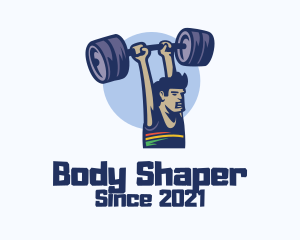 Human Weightlift Cartoon  logo design