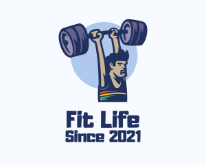 Human Weightlift Cartoon  logo