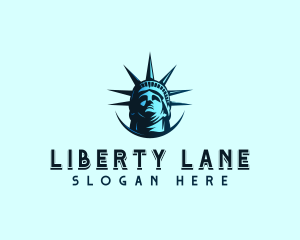 Liberty Statue Crown logo design