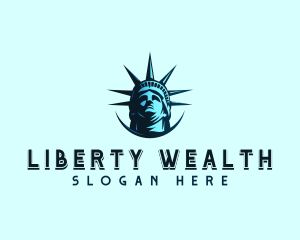 Liberty Statue Crown logo design