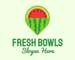 Watermelon Navigation Pin logo design