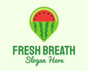 Watermelon Navigation Pin logo design