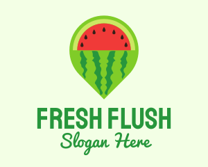 Watermelon Navigation Pin logo design