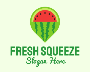 Watermelon Navigation Pin logo design