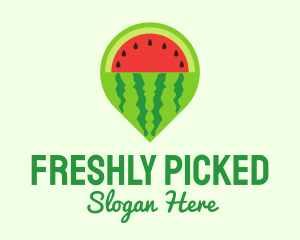 Watermelon Navigation Pin logo design