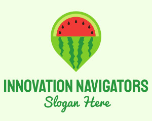 Watermelon Navigation Pin logo design