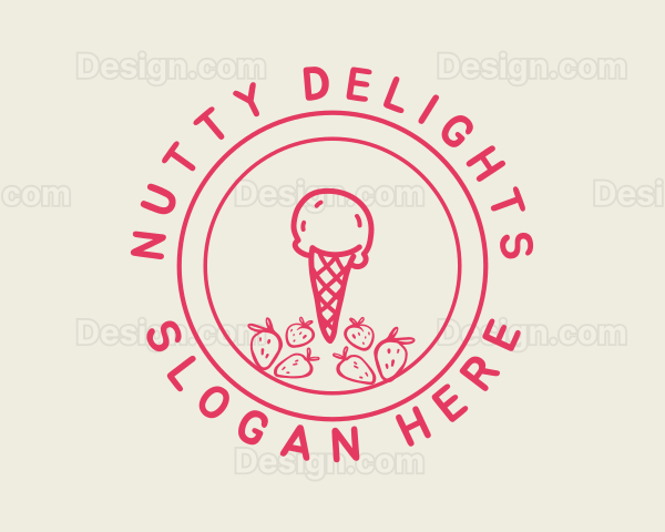 Strawberry Ice Cream Logo