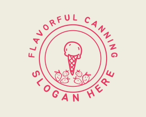 Strawberry Ice Cream logo design