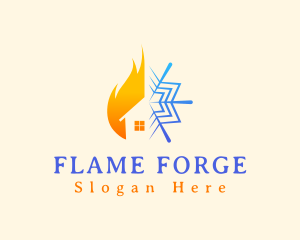 Snowflake Flame House logo design