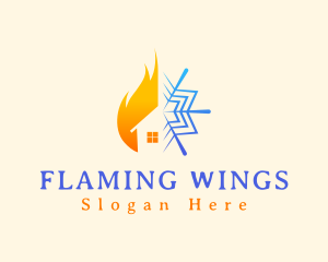 Snowflake Flame House logo design