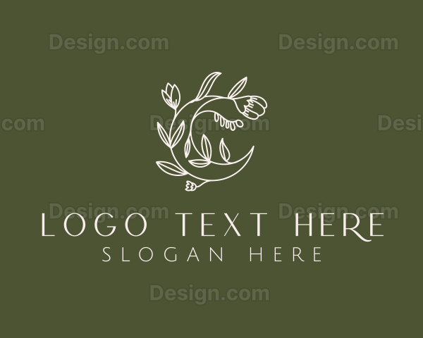 Floral Crescent Moon Logo