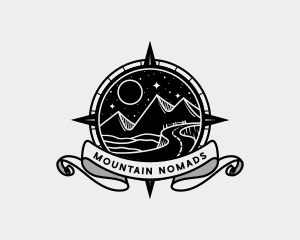 Mountain Compass Navigator logo design