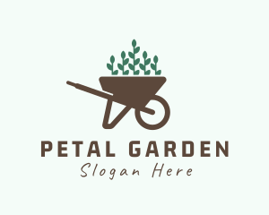 Wheelbarrow Plant Seedling logo design