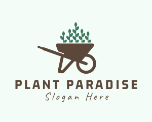 Wheelbarrow Plant Seedling logo design