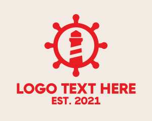 Red Nautical Lighthouse  logo