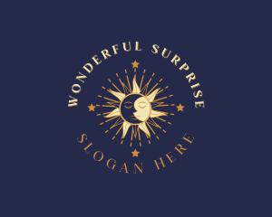 Mystical Sun Moon Face Logo