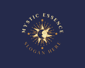 Mystical Sun Moon Face logo design