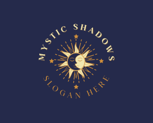 Mystical Sun Moon Face logo design