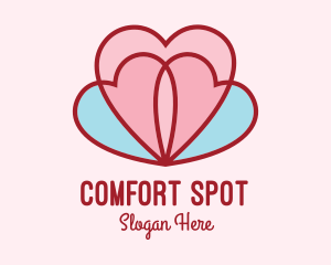 Lovely Lotus Hearts logo design