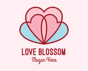 Lovely Lotus Hearts logo design