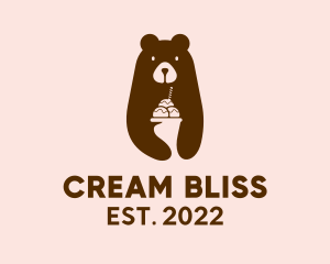 Brown Bear Ice Cream logo design