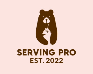 Brown Bear Ice Cream logo design