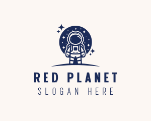 Planet Moon Astronaut logo design