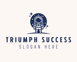 Planet Moon Astronaut logo design