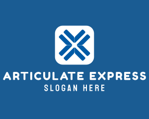 Blue Letter X Application  logo design