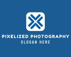 Blue Letter X Application  logo design