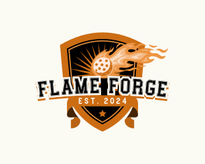 Pickleball Flame Varsity logo design