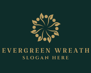 Leaf Wreath Wellness logo design