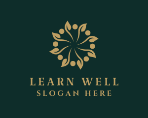 Leaf Wreath Wellness logo design