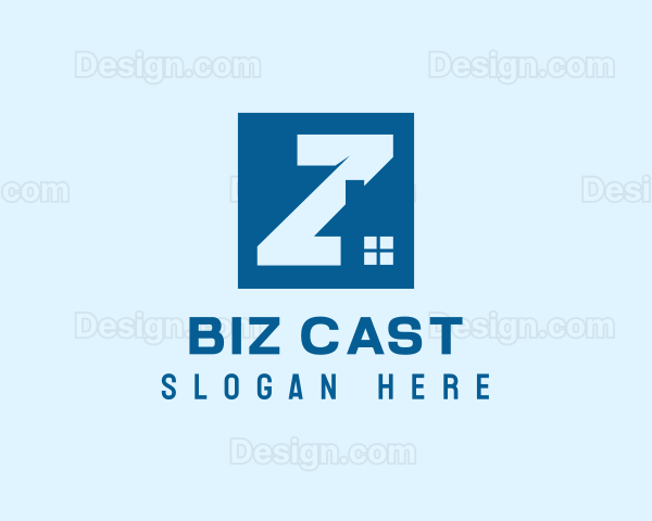 Blue Housing Letter Z Logo