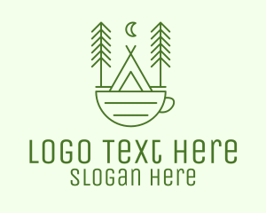 Tent - Green Tent Cafe logo design