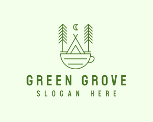 Green Tent Cafe logo design