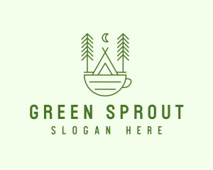 Green Tent Cafe logo design